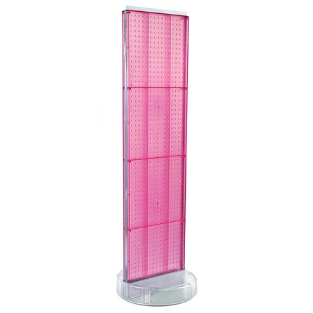 Azar Displays 2 Sided- Pink Pegboard Floor Display On A Revolving Round Studio Base 700780-PNK